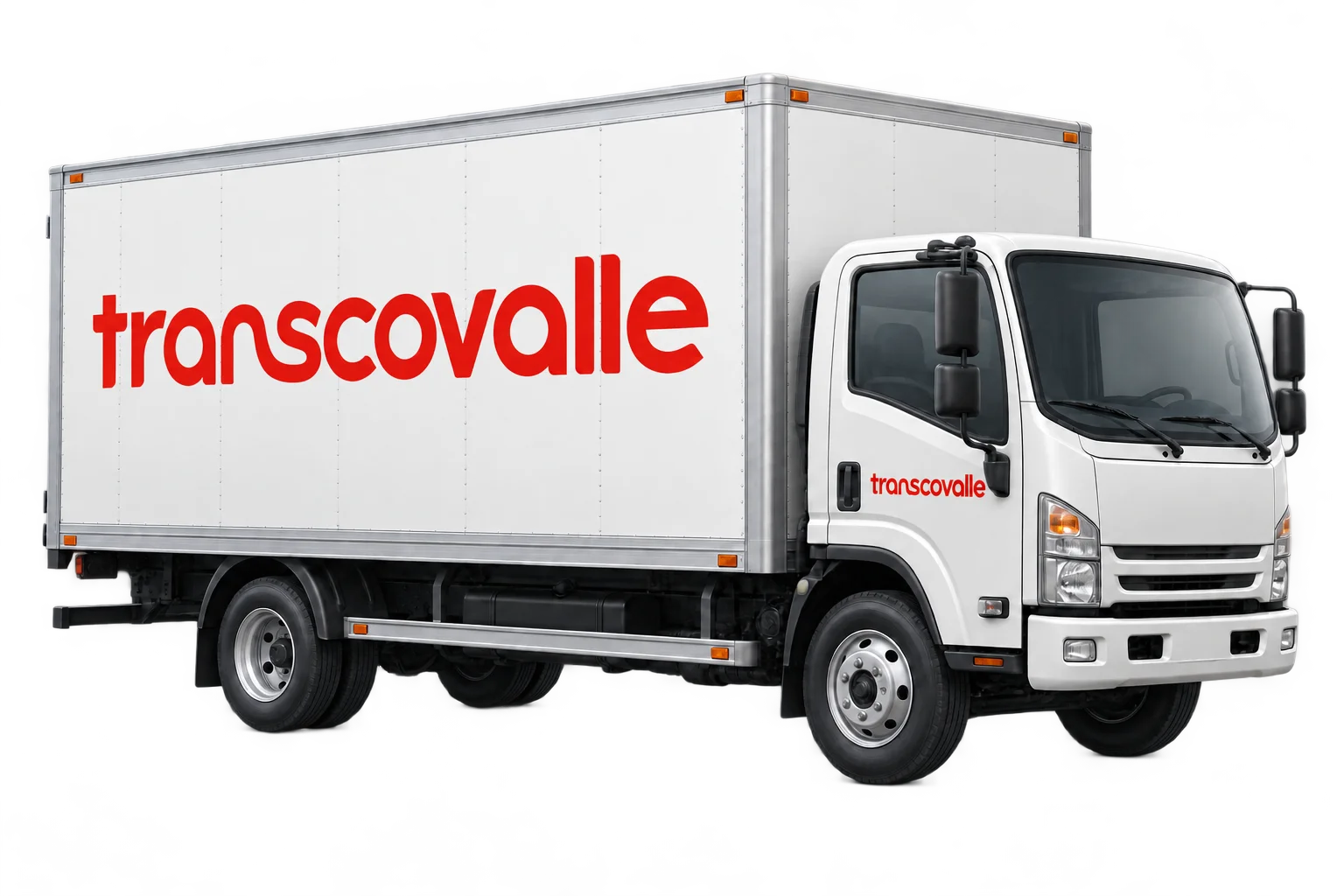Ilustración de un camión rígido con la marca Transcovalle para distribución urbana